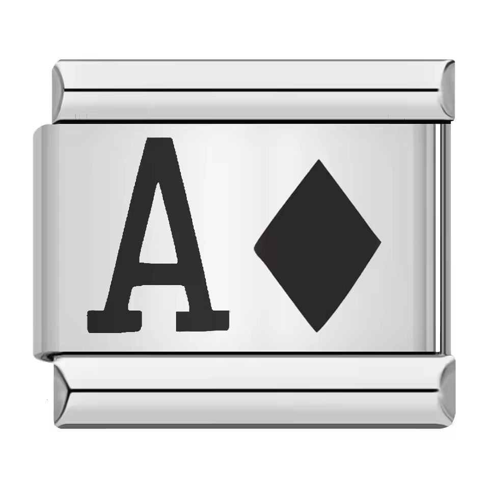 Ace of Diamonds symbol Italian charm 9mm playing card diamond Italian charm link