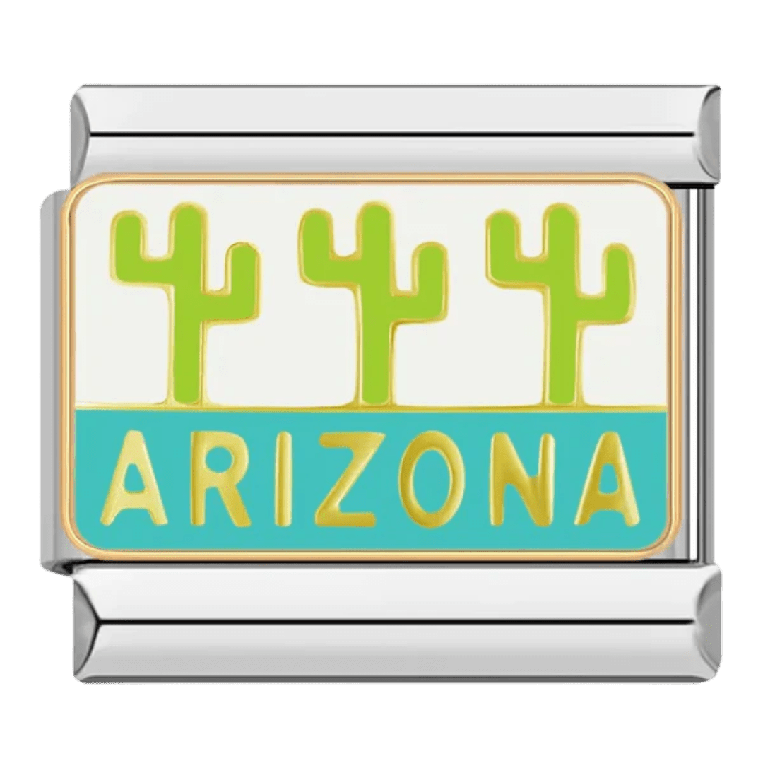 Arizona desert cactus Italian charm 9mm travel state charm
