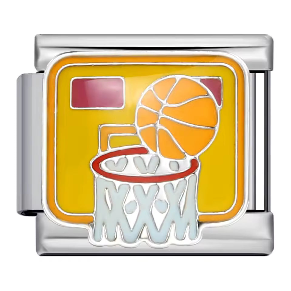 Basketball hoop Italian charm 9mm