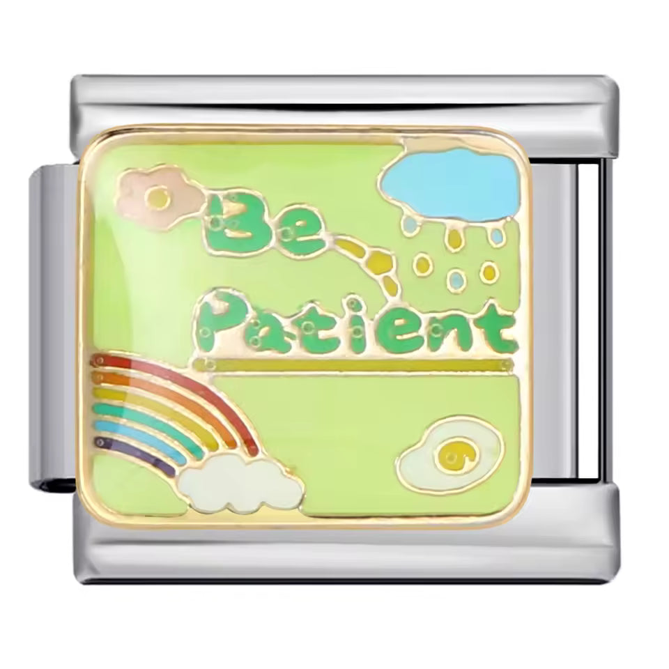Be Patient rainbow Italian charm 9mm
