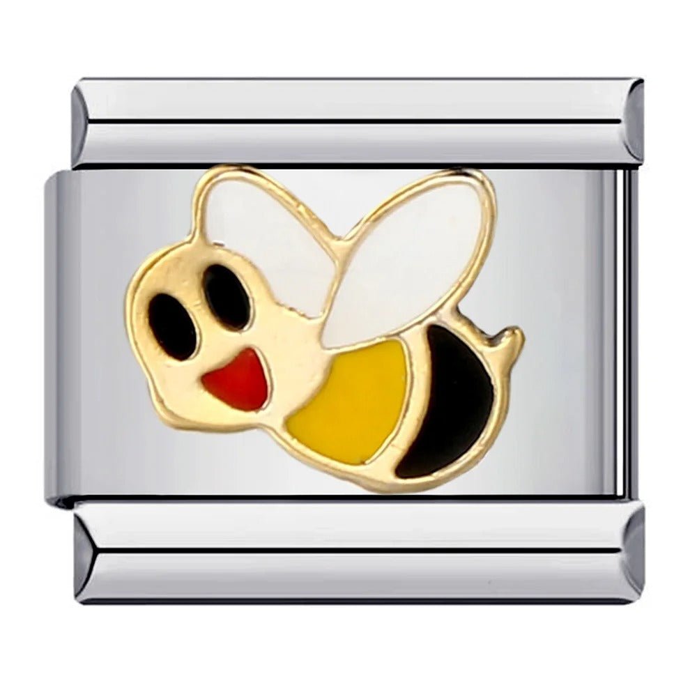 Bee Italian charm 9mm enamel bee design