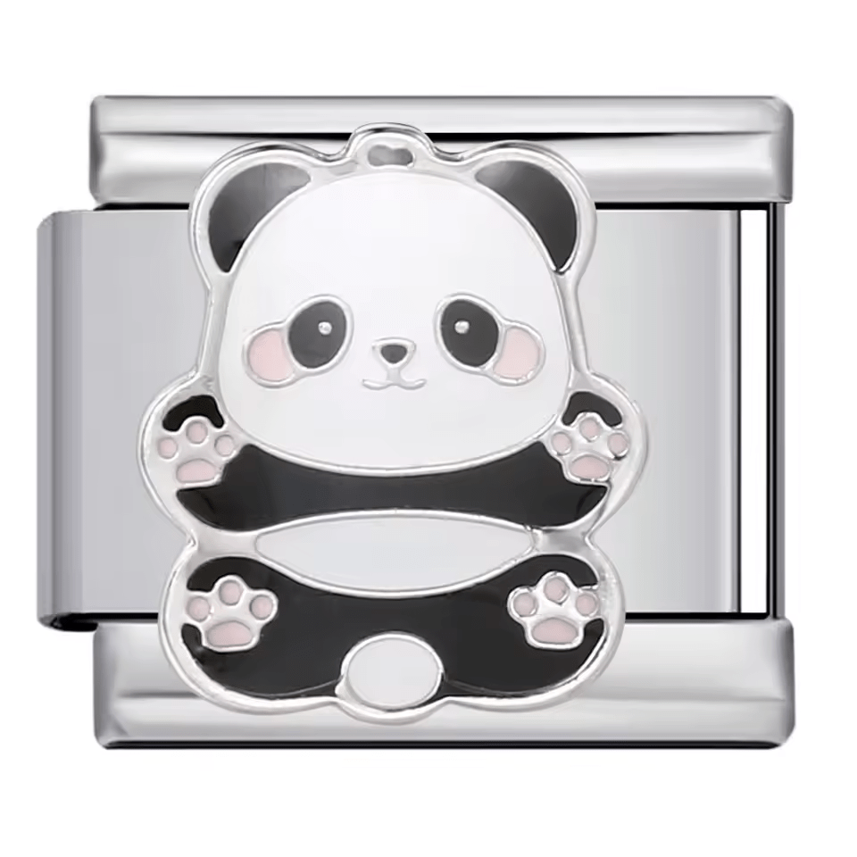 Black and white panda Italian charm 9mm