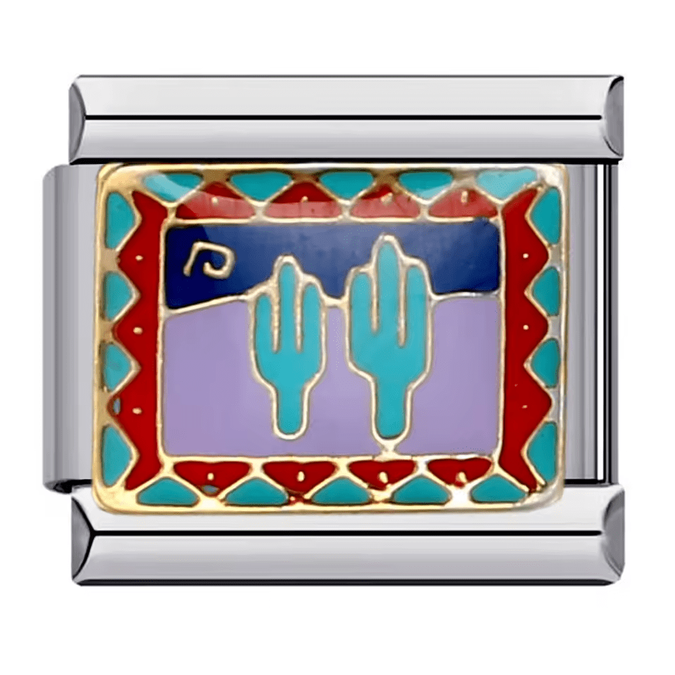 Cactus Italian charm 9mm desert enamel charm