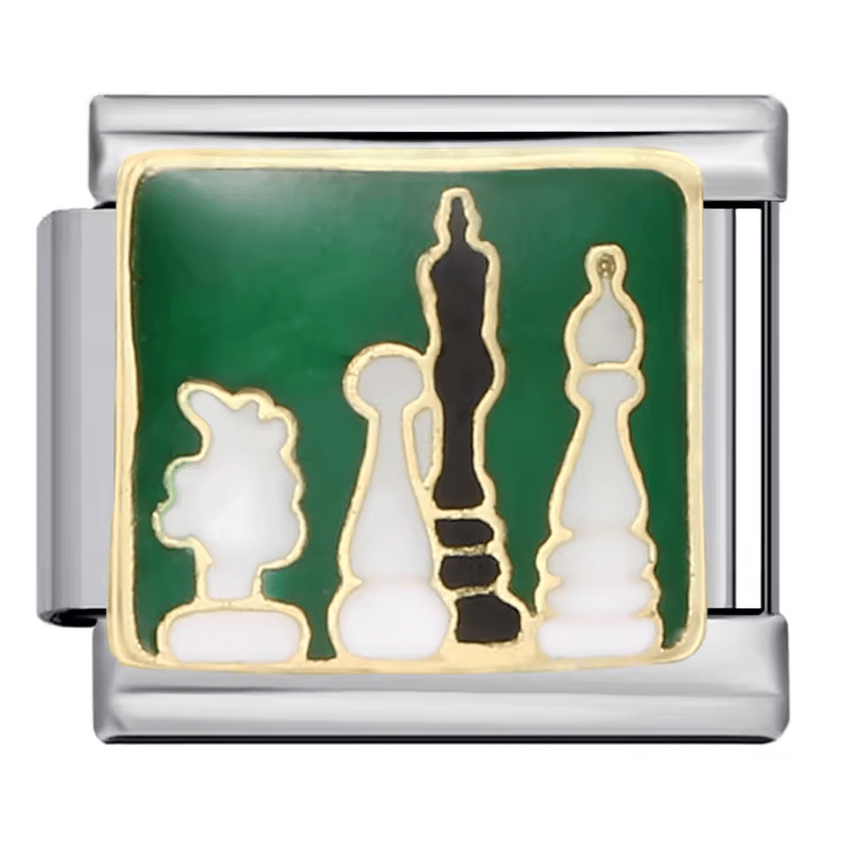 Chess Italian charm featuring classic chess pieces