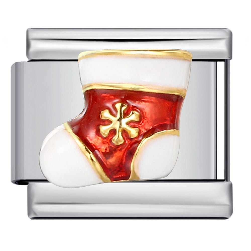 Christmas stocking Italian charm 9mm