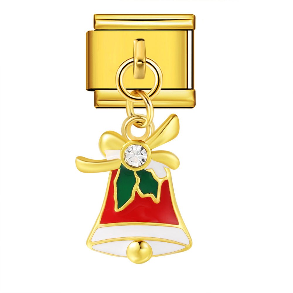 Dangling Christmas bell Italian charm 9mm