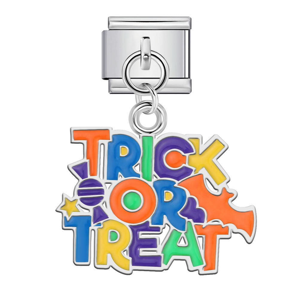 Dangling Trick or Treat Halloween Italian charm 9mm