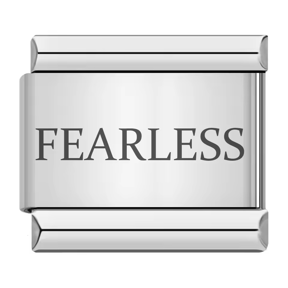 Fearless text Italian charm 9mm motivational word Italian charm link