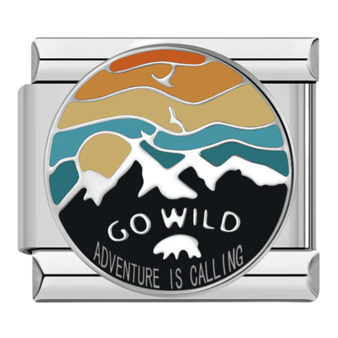 Go Wild Adventure is Calling 9mm Italian charm by Charmette compatible with all Italian charm bracelets