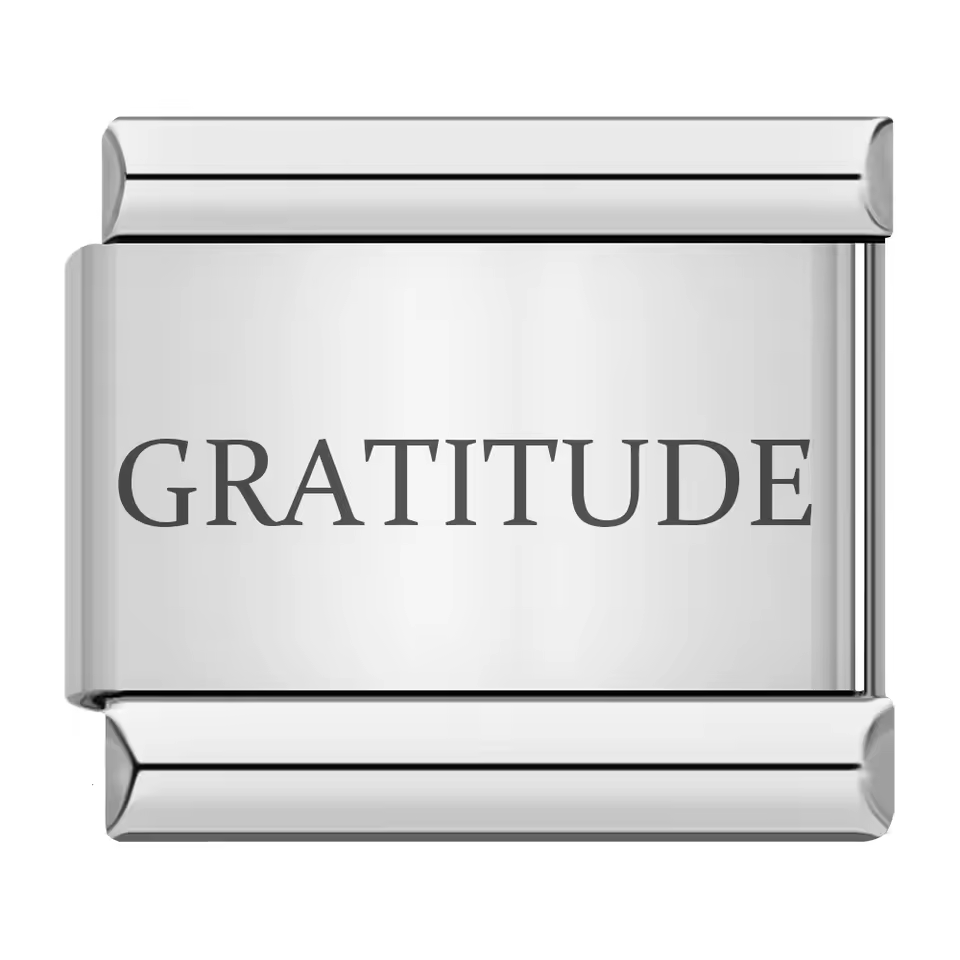 Gratitude text Italian charm 9mm motivational word Italian charm link
