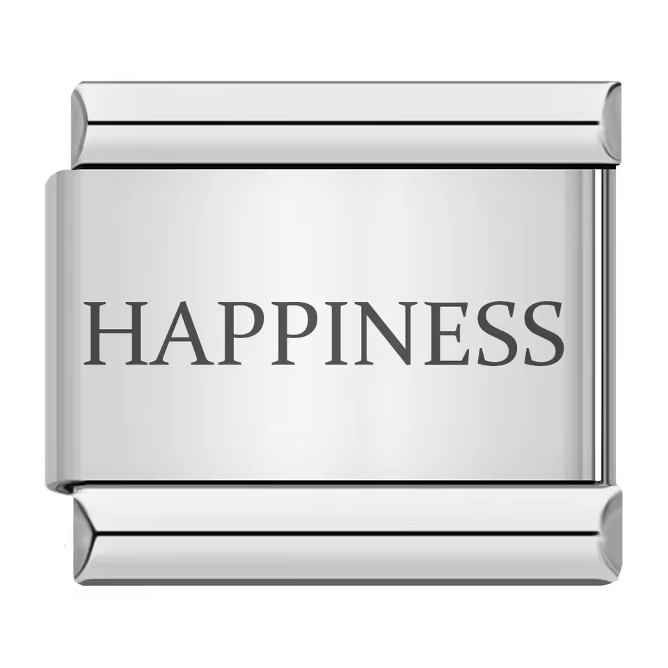 Happiness text Italian charm 9mm motivational word Italian charm link
