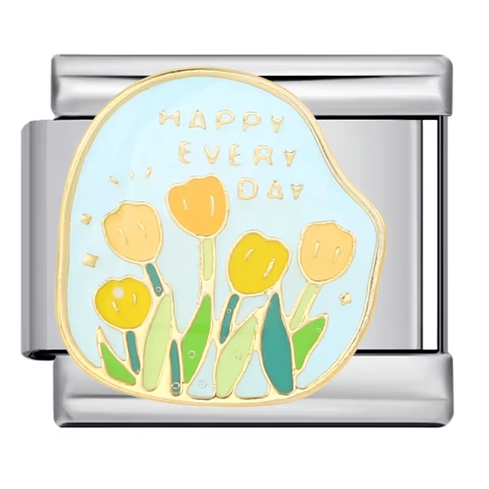 Happy Every Day Italian Charm (9mm) | Fits All Italian Charm Bracelets | Charmette