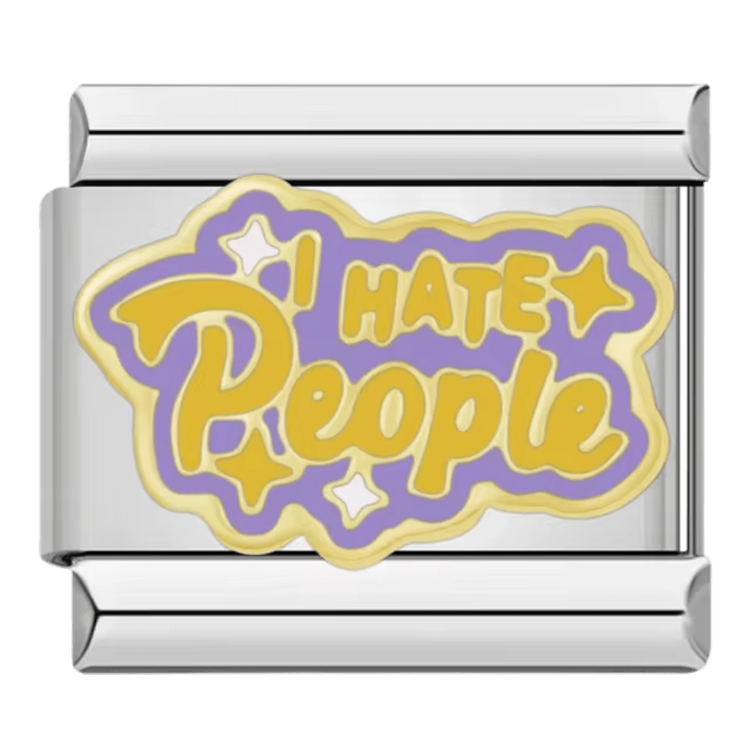 I hate people 9mm Italian charm by Charmette compatible with all Italian charm bracelets