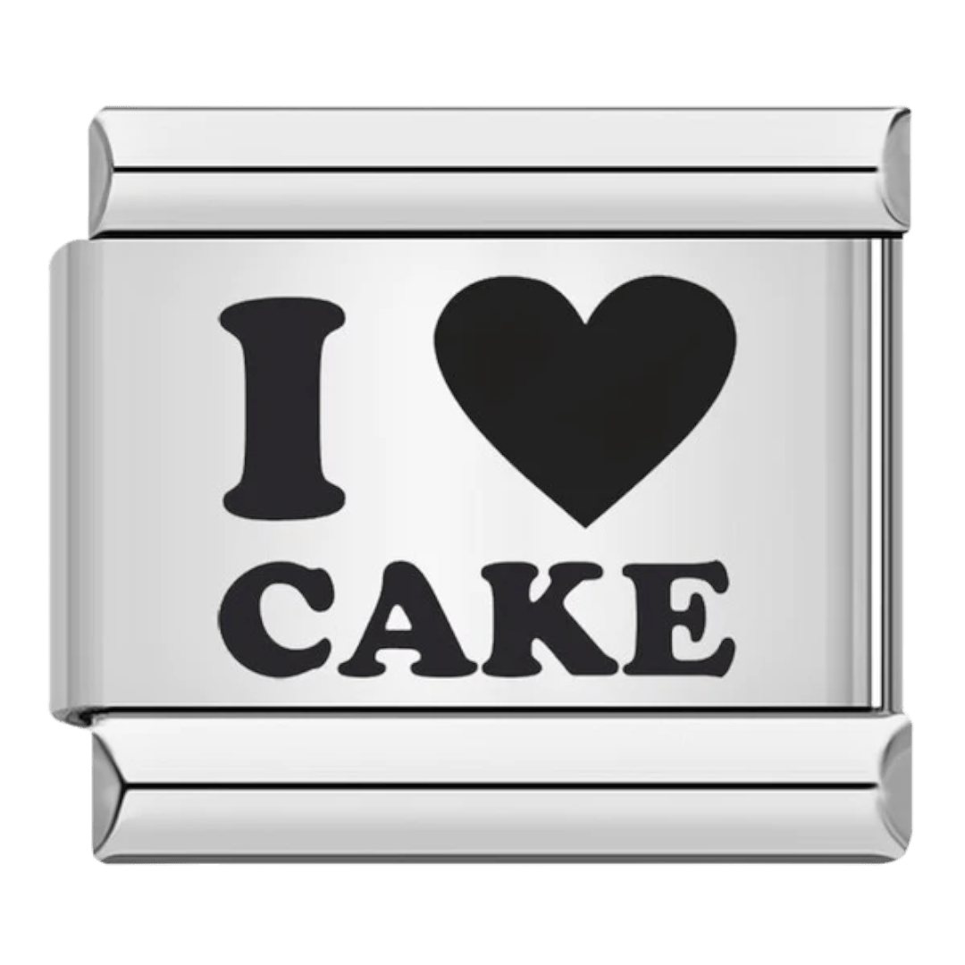 I love cake Italian charm 9mm food themed Italian charm bracelet link