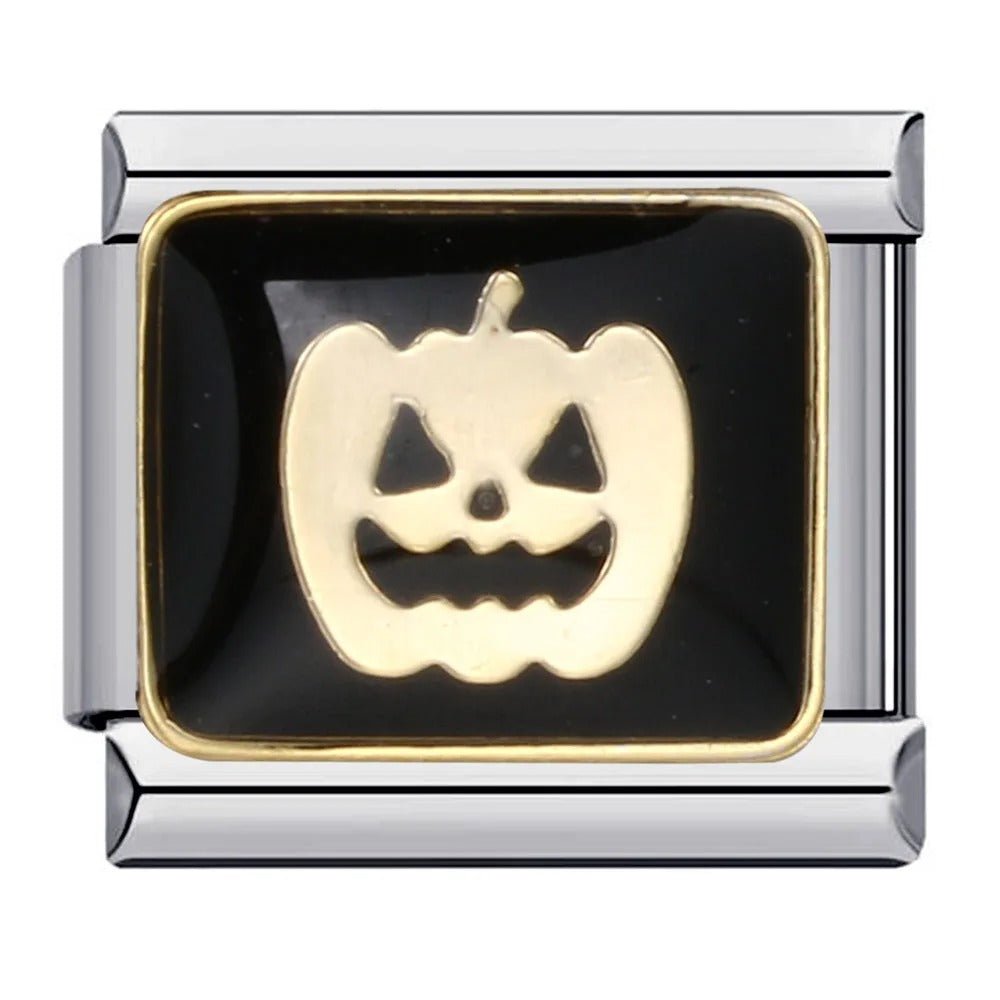 Jack O Lantern Italian charm 9mm black background
