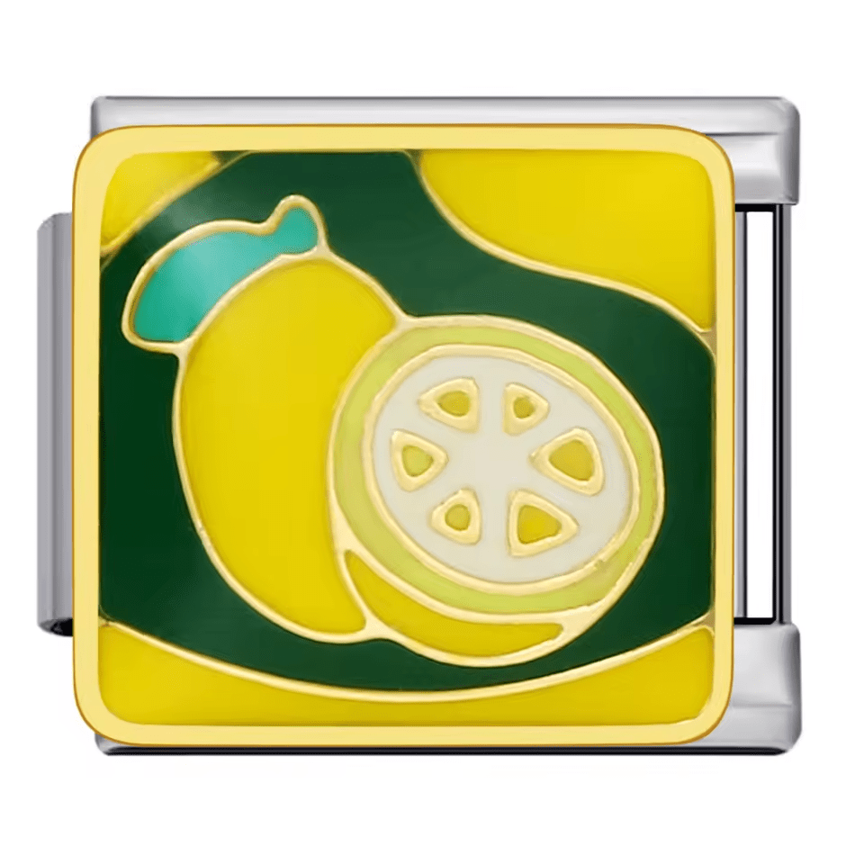 Lemon slice Italian charm 9mm fruit design