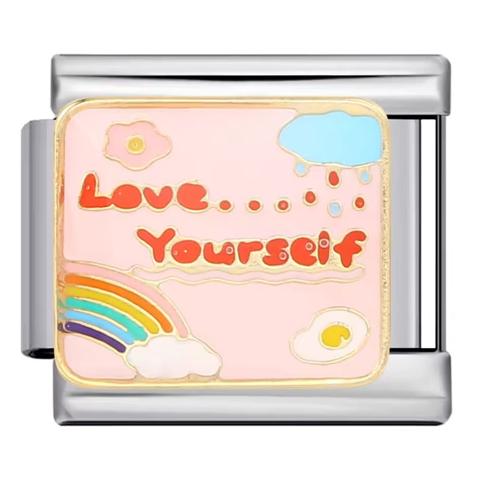 Love Yourself rainbow Italian charm 9mm