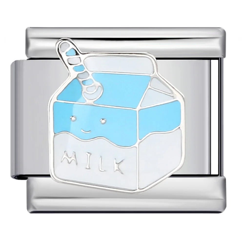 Milk Italian charm 9mm milk carton design