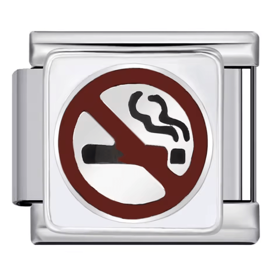 No smoking sign Italian charm 9mm red symbol Italian charm