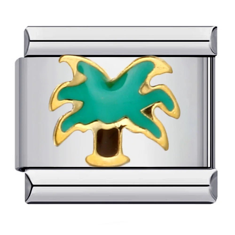 Palm tree Italian charm 9mm tropical design