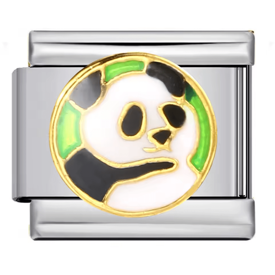 Panda Italian charm 9mm black and white panda animal charm