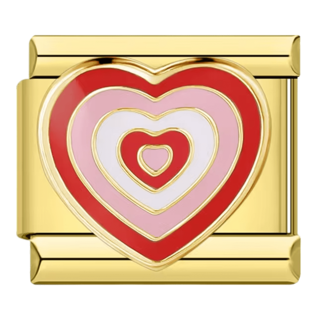 Pink heart charm for Italian charm bracelet
