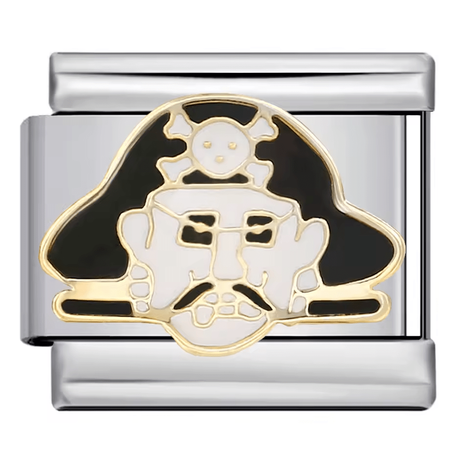 Pirate skull Italian charm 9mm skull with pirate hat