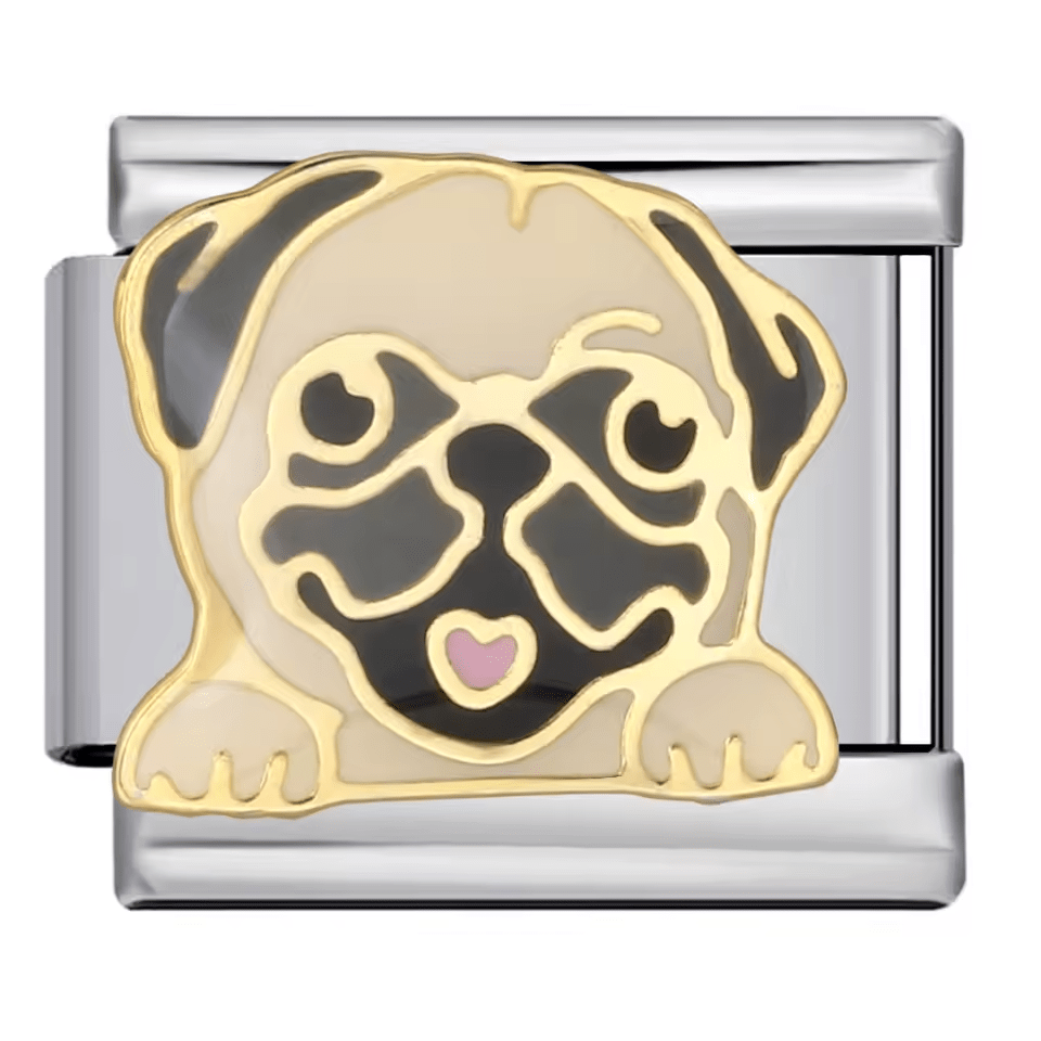 Pug dog face Italian charm 9mm