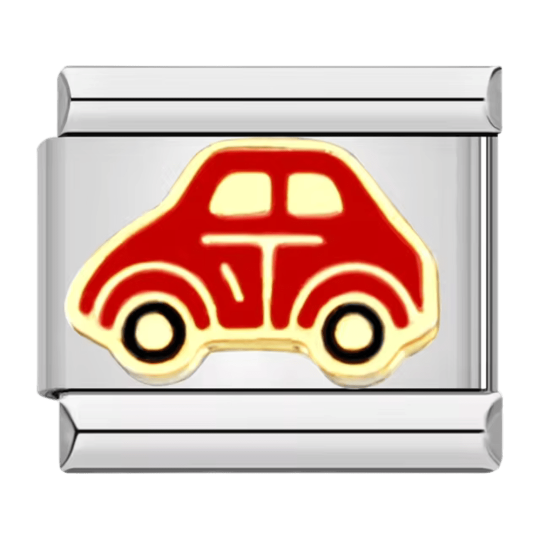 Red car 9mm Italian charm by Charmette compatible with all Italian charm bracelets