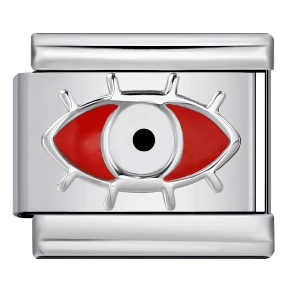 Red evil eye Italian charm 9mm with enamel eye design