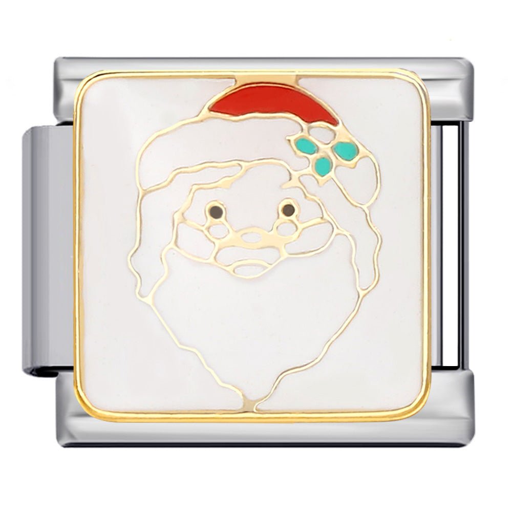Santa Claus Italian charm 9mm silver