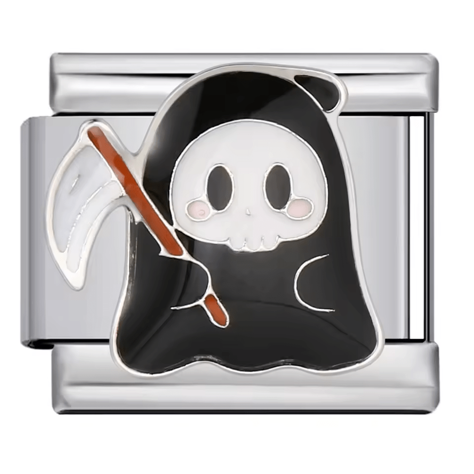 Shy grim reaper Italian charm 9mm cute reaper with scythe