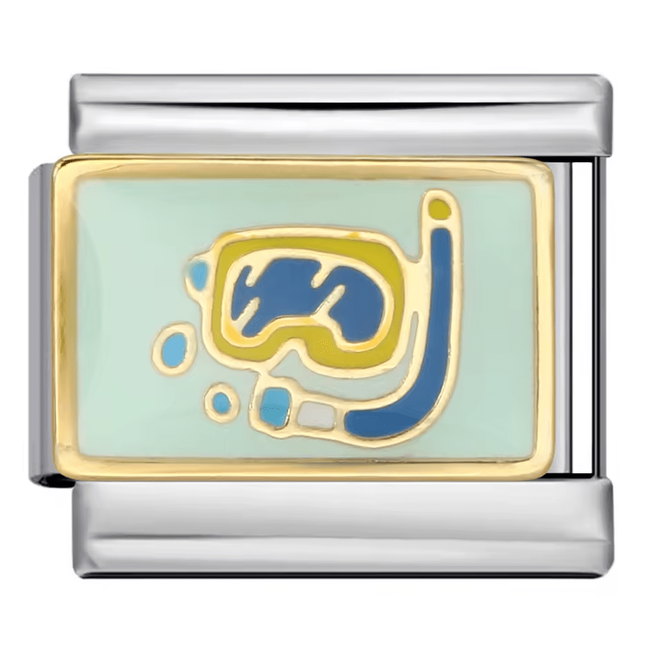 Snorkel and goggles ocean Italian charm 9mm