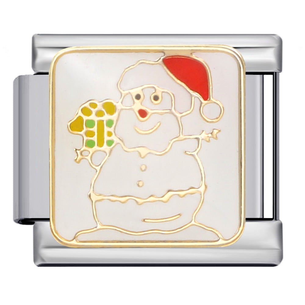 Snowman Italian charm 9mm silver