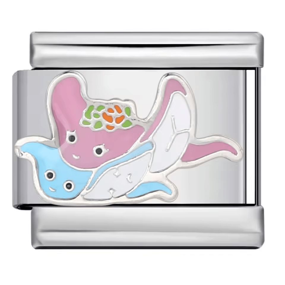 Sting rays Italian charm 9mm pastel ocean animal charm