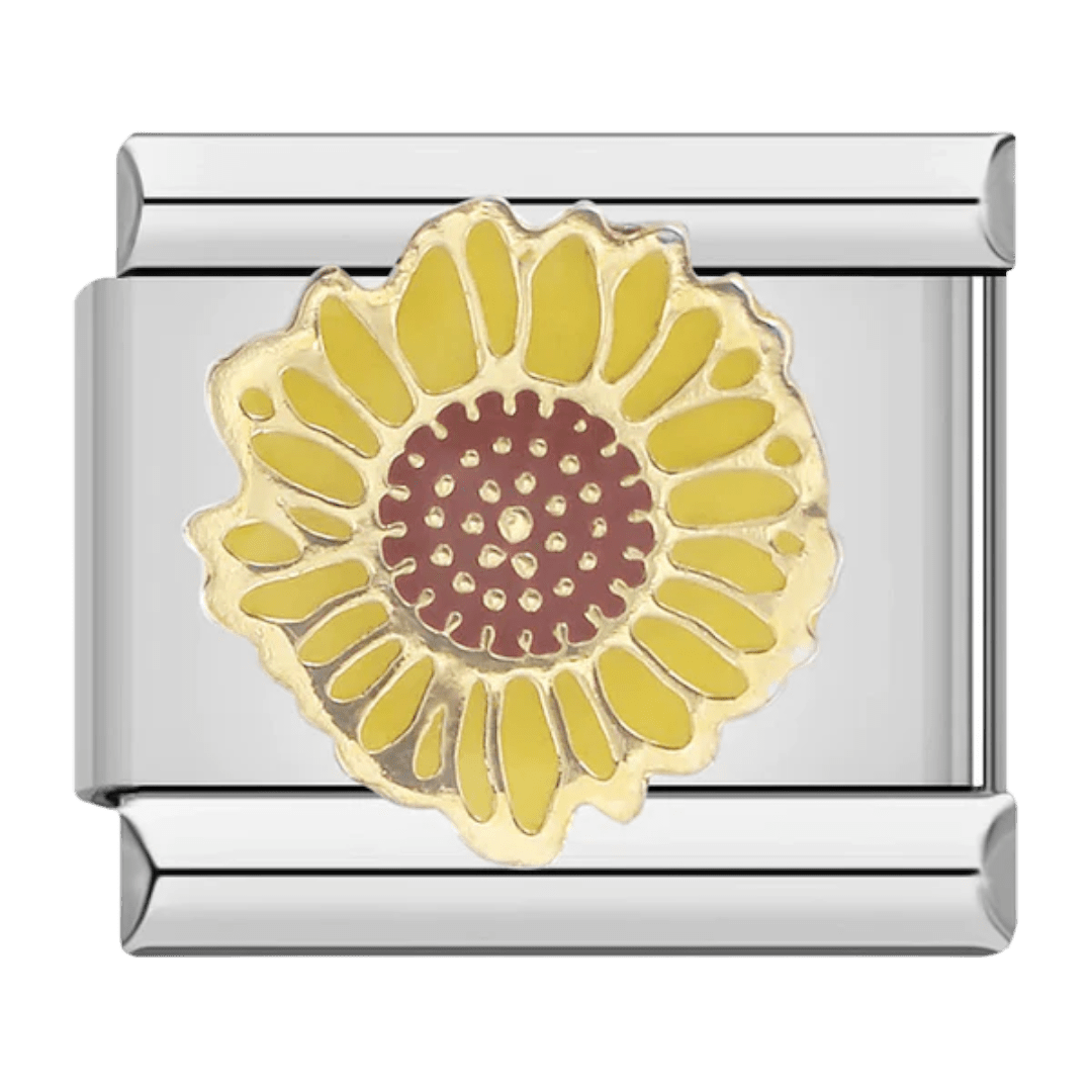 Sunflower 9mm Italian charm by Charmette compatible with all Italian charm bracelets
