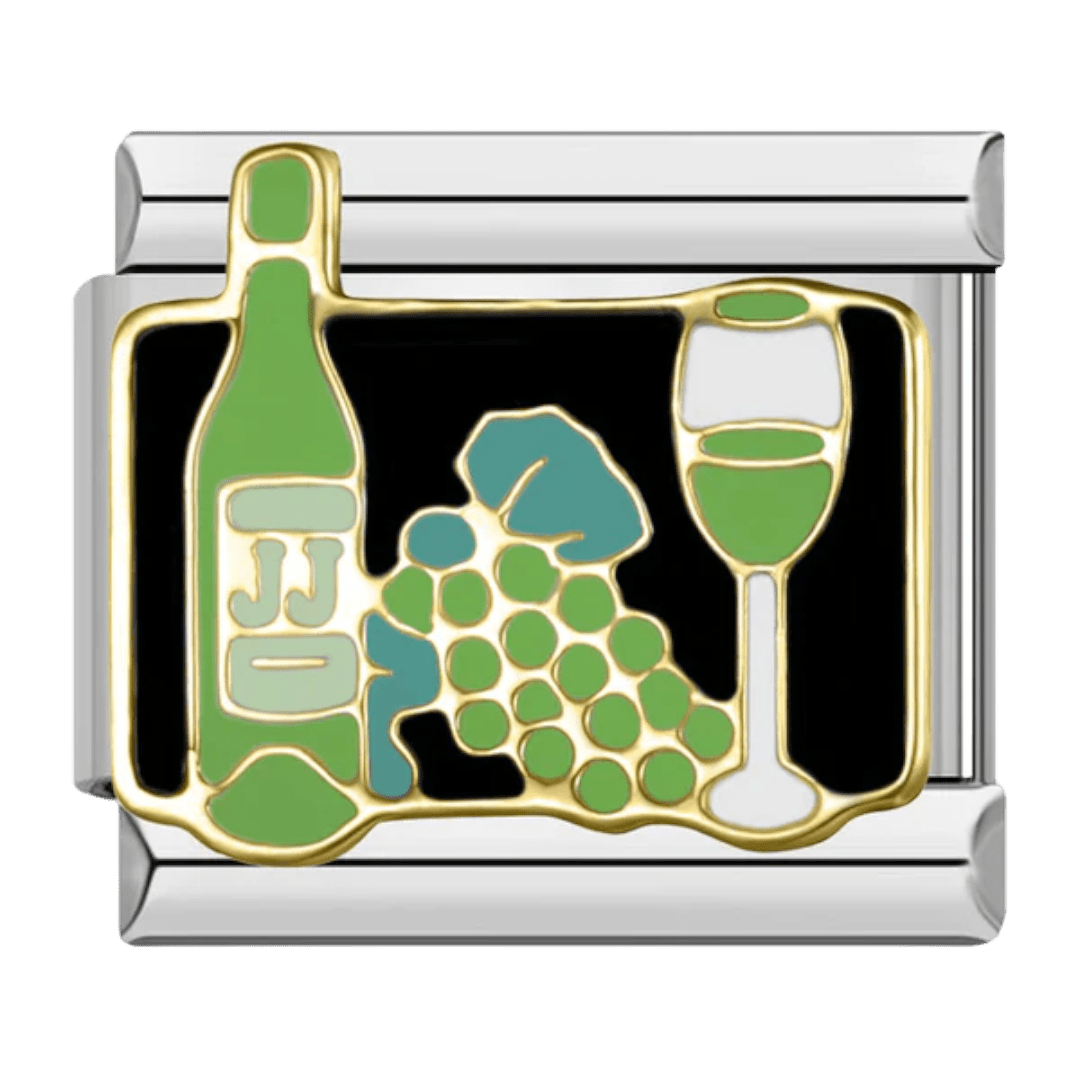 Wine and dine 9mm Italian charm by Charmette compatible with all Italian charm bracelets