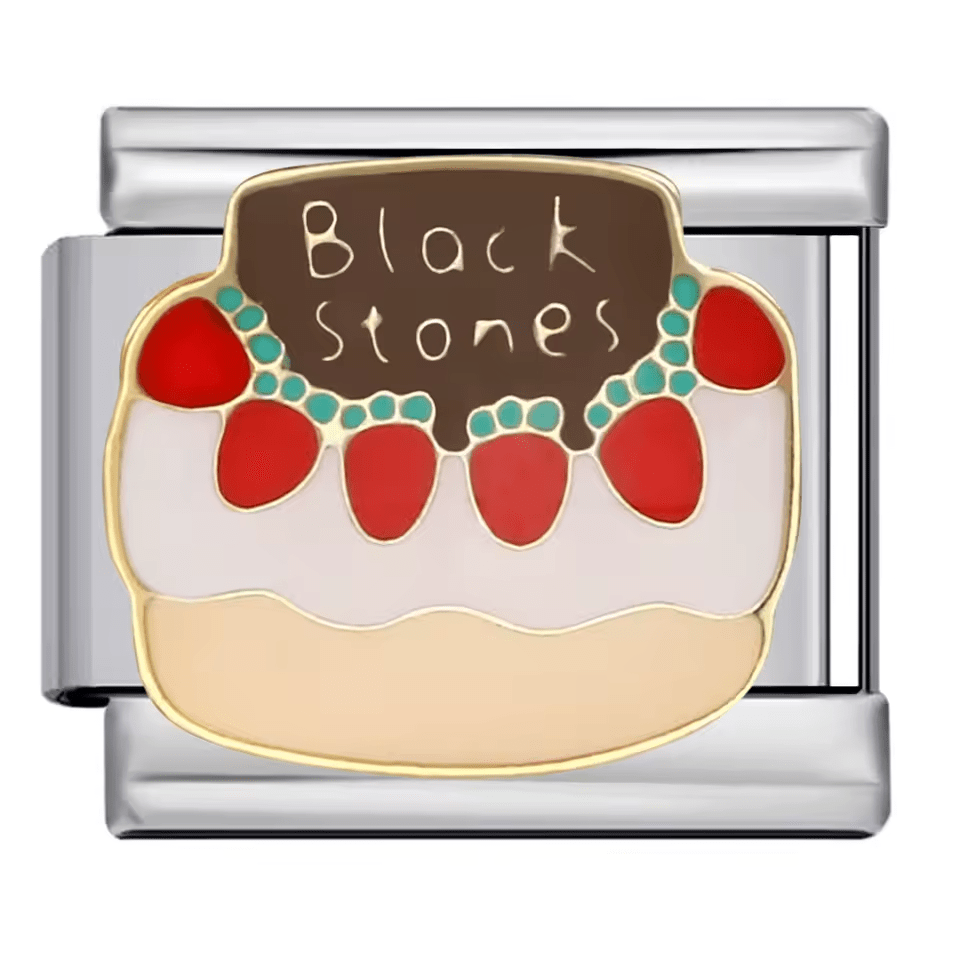 black forest cake dessert Italian charm 9mm bracelet link
