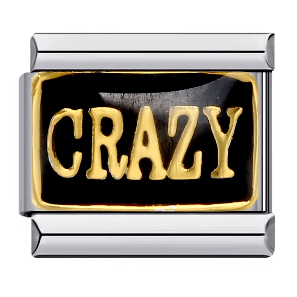 crazy Italian charm 9mm black enamel bracelet charm