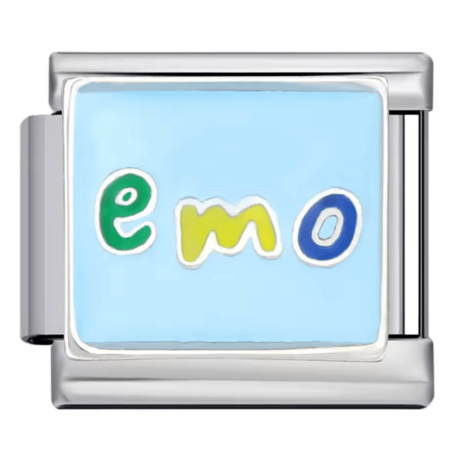 emo Italian charm 9mm blue enamel bracelet charm