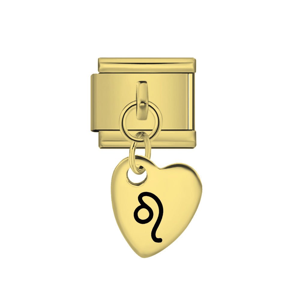 gold Dangling Leo 9mm Italian charm by Charmette compatible with all Italian charm bracelets
