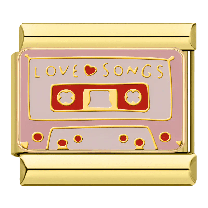 gold Love Songs 9mm Italian charm by Charmette compatible with all Italian charm bracelets