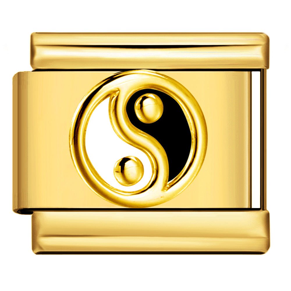 gold Yin Yang Italian charm 9mm balance symbol charm for Italian charm bracelet