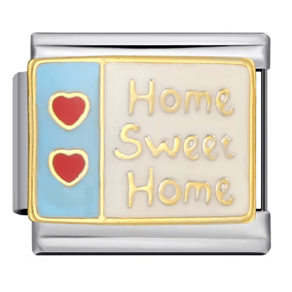 home sweet home Italian charm 9mm heart bracelet charm