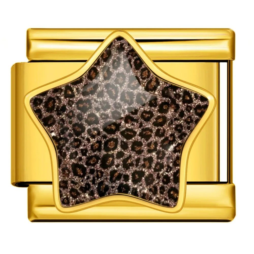 Leopard Print Star - โ Italian Charm Bracelet by Charmette