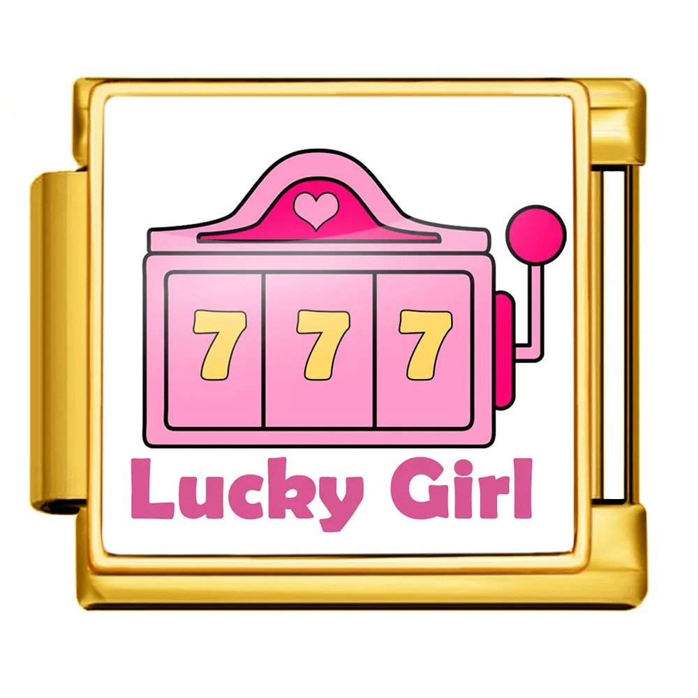 Lucky Girl Slot Machine 9mm Italian Charm Bracelet Link - โ Italian Charm Bracelet by Charmette