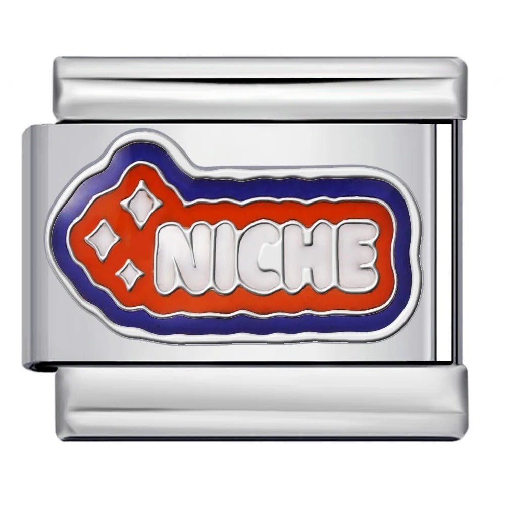 niche text Italian charm 9mm bracelet link