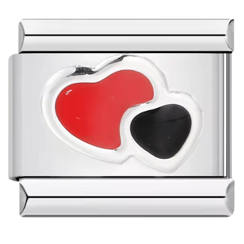 Red & Black Hearts - – Italian Charm Bracelet by Charmette