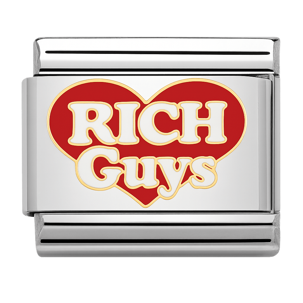 rich guys heart Italian charm 9mm bracelet link