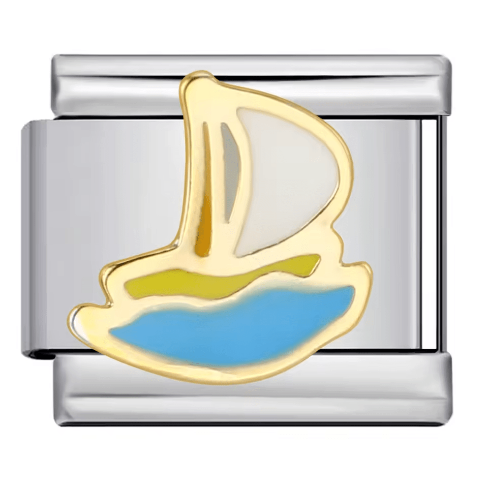 sailboat nautical Italian charm 9mm bracelet charm
